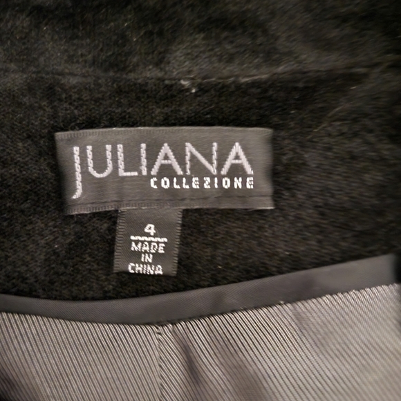 Juliana Collezione Black Sueded Cotton Beaded Two Piece Suit Set - Picture 8 of 10